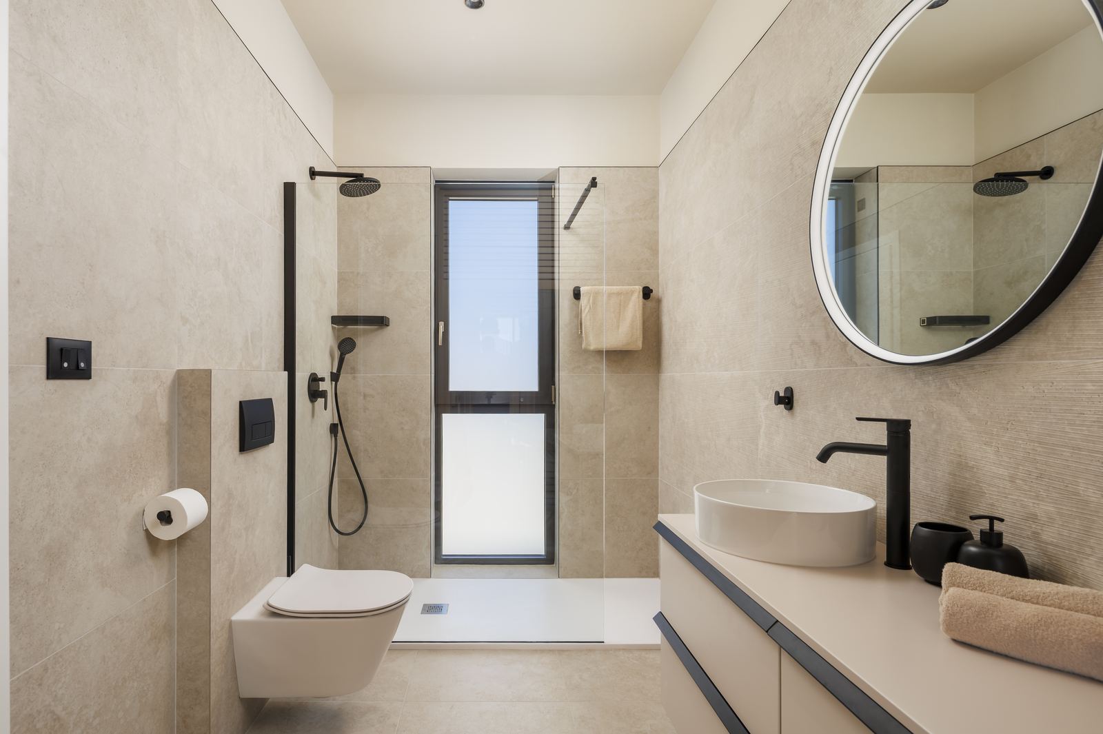 Modern bathroom with shower